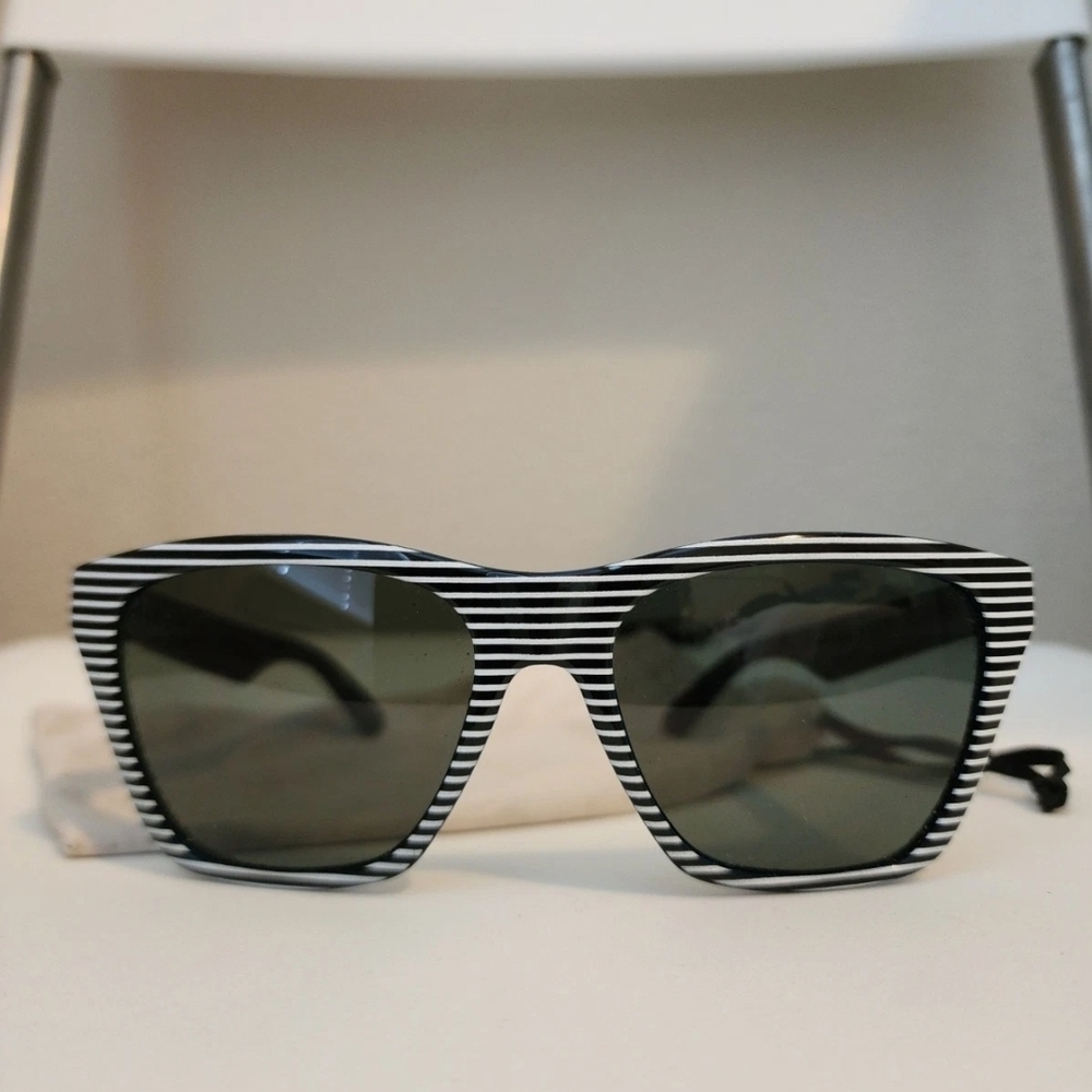 Striped Black and White Sunglasses